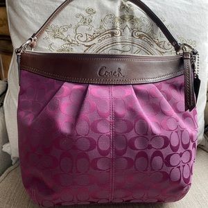 COACH Soho Jacquard Wine Purple shoulder bag